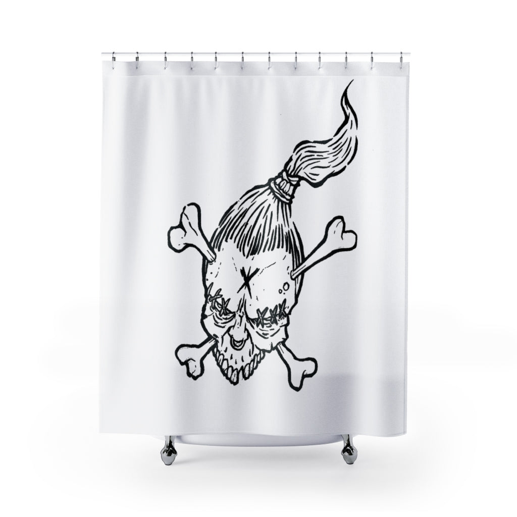1 Shower Curtain Voodoo Bones White design by Calico Jacks