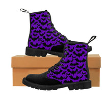 Load image into Gallery viewer, 1 Men&#39;s Canvas Boots Purple Bats by Calico Jacks
