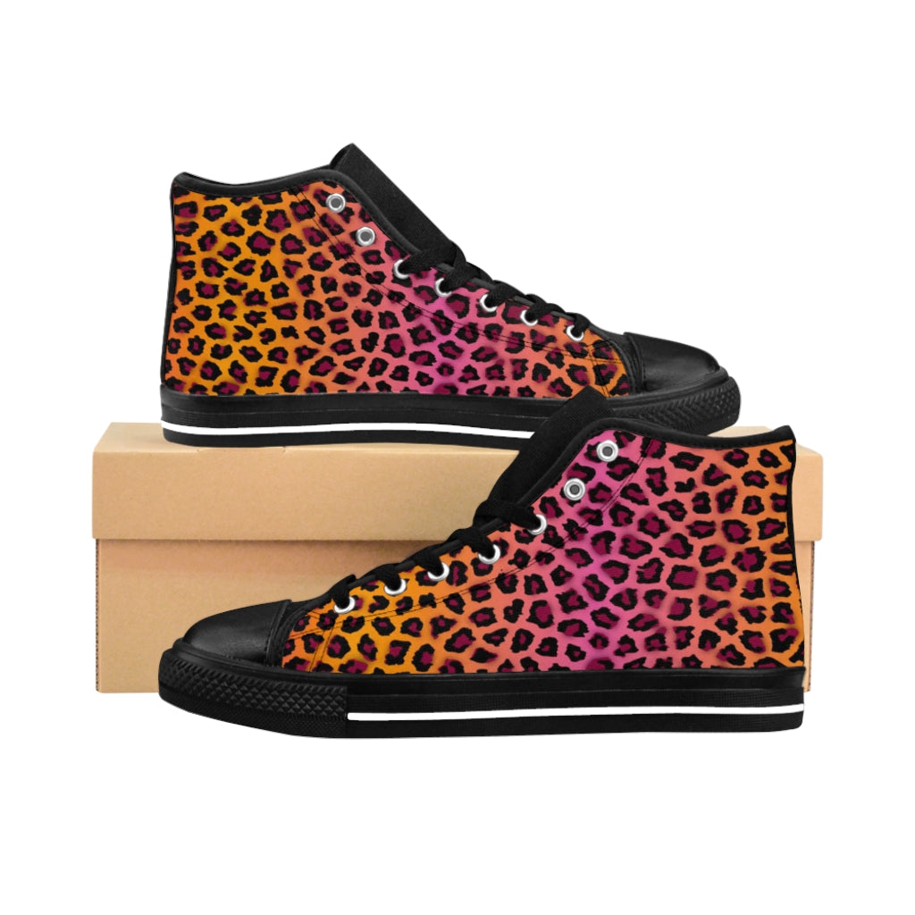 1 Men's High-top Sneakers Ombre Leopard Print by Calico Jacks
