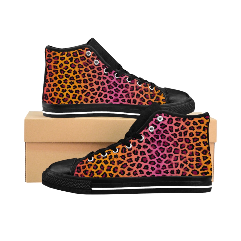 1 Women's High-top Sneakers Ombre Leopard Print by Calico Jacks