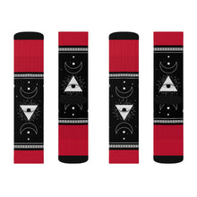 Load image into Gallery viewer, 9 Moon Pyramid Rouge Socks by Calico Jacks
