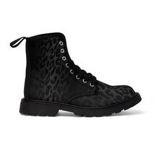 Load image into Gallery viewer, 4 Men&#39;s Canvas Boots Black Leopard Print by Calico Jacks
