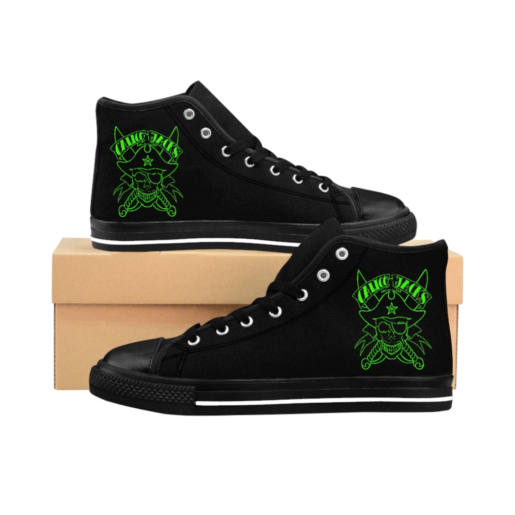 1 Women's High-top Sneakers Green Skull by Calico Jacks