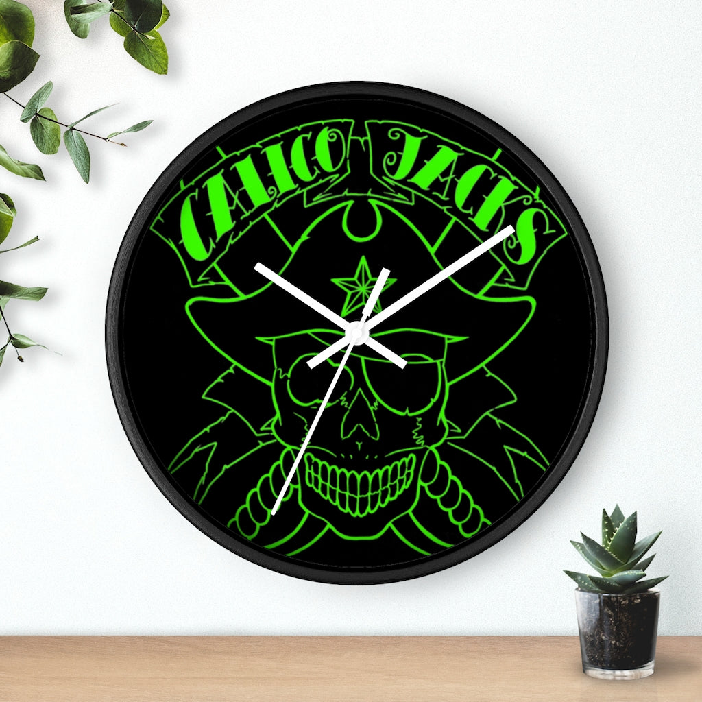 12 Wall clock Skull Green design by Calico Jacks