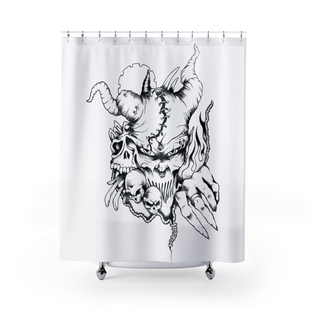 1 Shower Curtain Demon White design by Calico Jacks