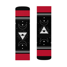 Load image into Gallery viewer, 7 Moon Pyramid Rouge Socks by Calico Jacks
