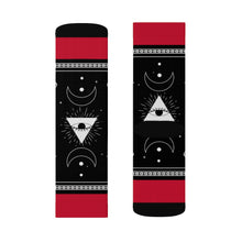 Load image into Gallery viewer, 6 Moon Pyramid Rouge Socks by Calico Jacks
