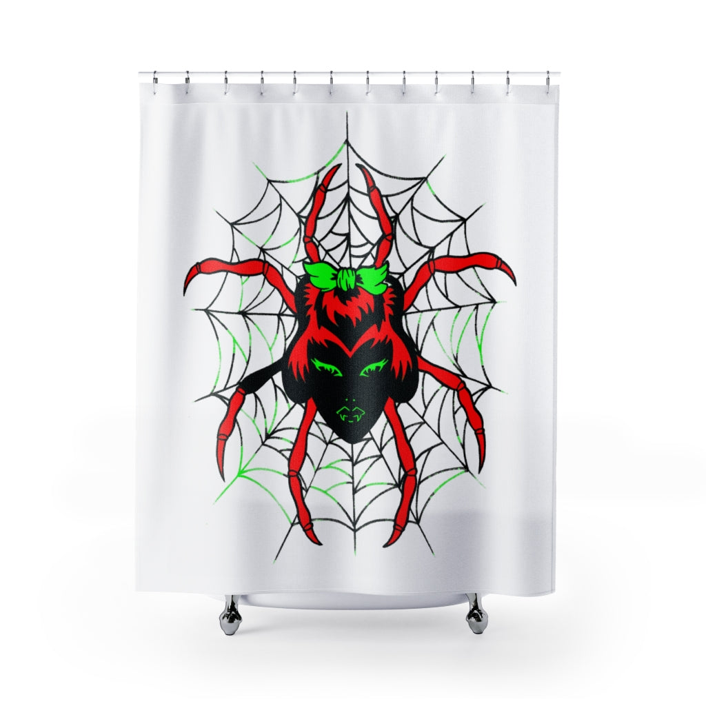 1 Shower Curtain Spider Red design by Calico Jacks