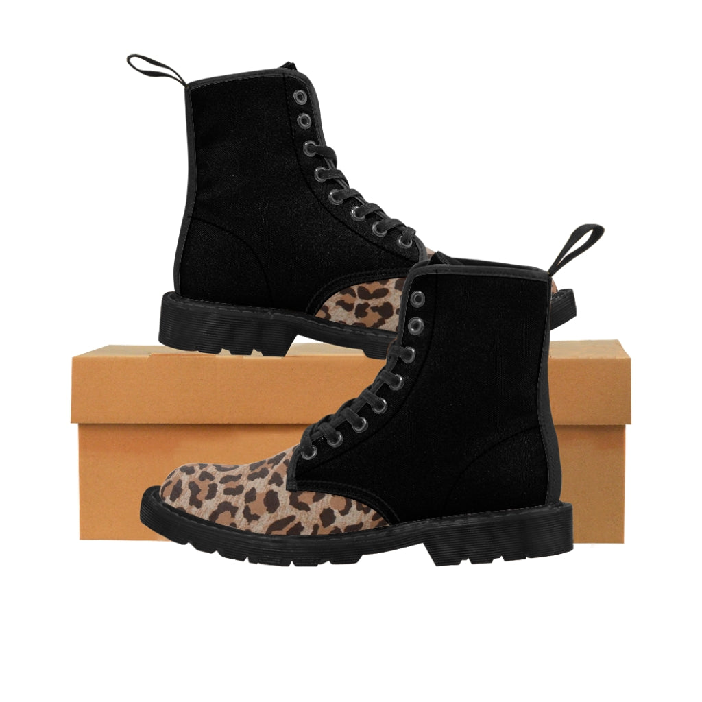1 Women's Canvas Boots Leopard Toe Cap by Calico Jacks