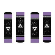 Load image into Gallery viewer, 5 Moon Pyramid Violet Socks by Calico Jacks
