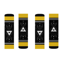 Load image into Gallery viewer, 5 Moon Pyramid Yellow Socks by Calico Jacks
