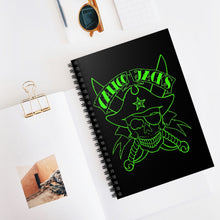 Load image into Gallery viewer, 5 Green Skull Note Book - Spiral Notebook - Ruled Line by Calico Jacks
