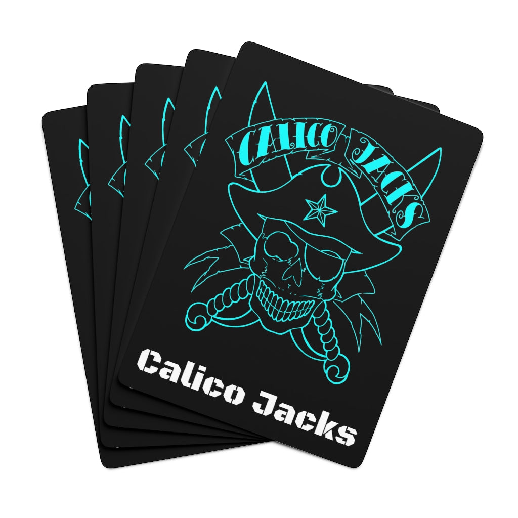 Calico Jacks Poker Cards Blue Skull