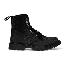 Load image into Gallery viewer, 3 Women&#39;s Canvas Boots Black Leopard Print by Calico Jacks
