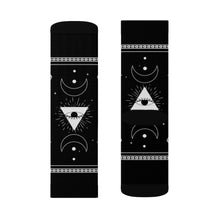 Load image into Gallery viewer, 6 Moon Pyramid Black Socks by Calico Jacks
