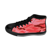 Load image into Gallery viewer, 3 Women&#39;s High-top Sneakers Coral Pink Camouflage by Calico Jacks
