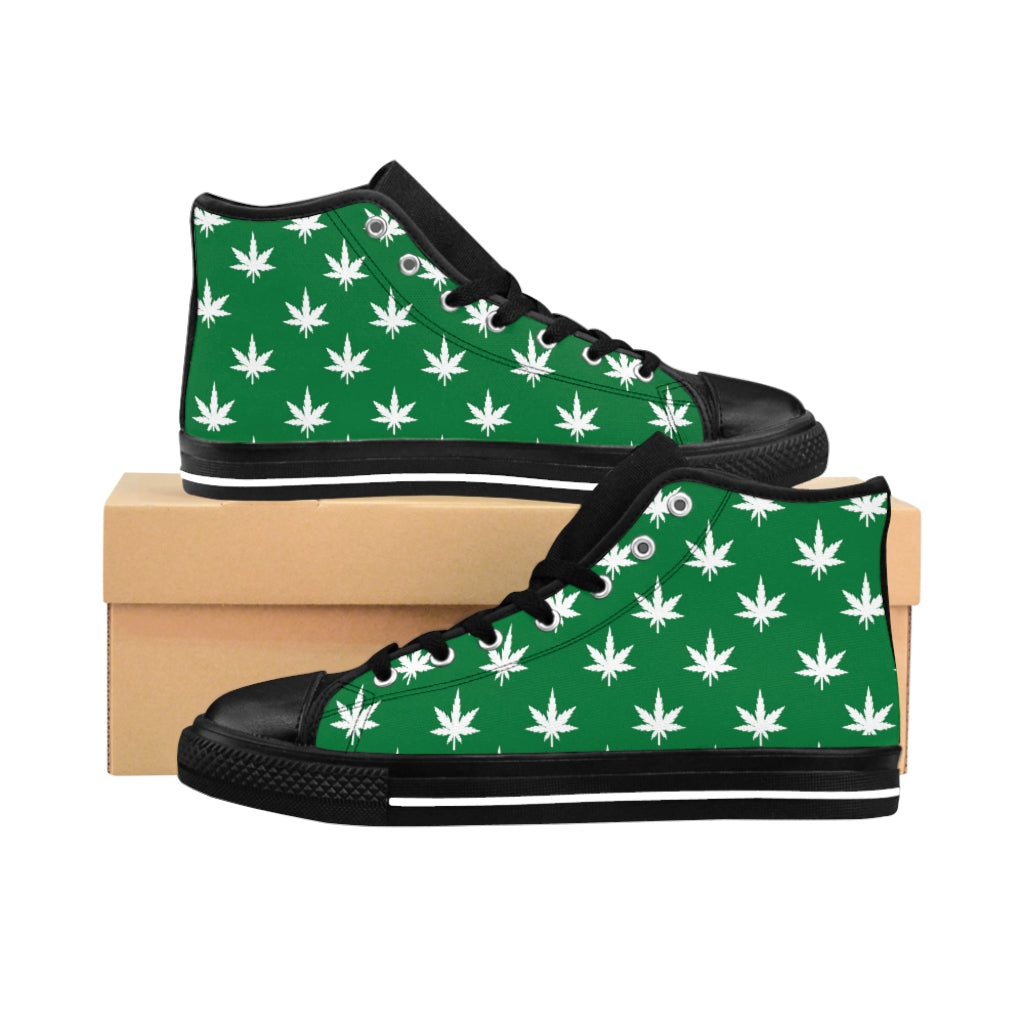 1 Men's High-top Sneakers Green Leaf by Calico Jacks