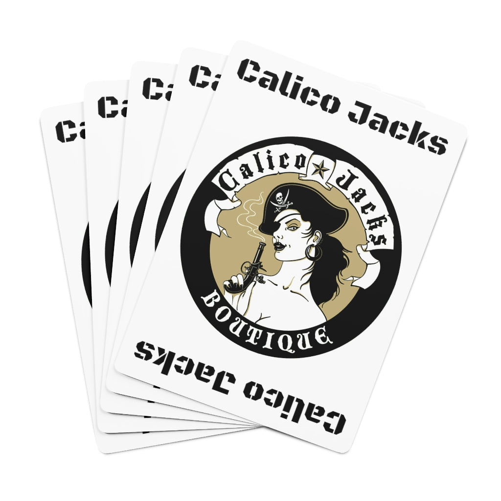 Calico Jacks Poker Cards Tan Logo