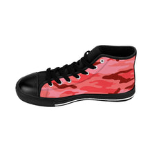 Load image into Gallery viewer, 7 Women&#39;s High-top Sneakers Coral Pink Camouflage by Calico Jacks
