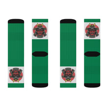Load image into Gallery viewer, 2 Samurai on Green Socks by Calico Jacks
