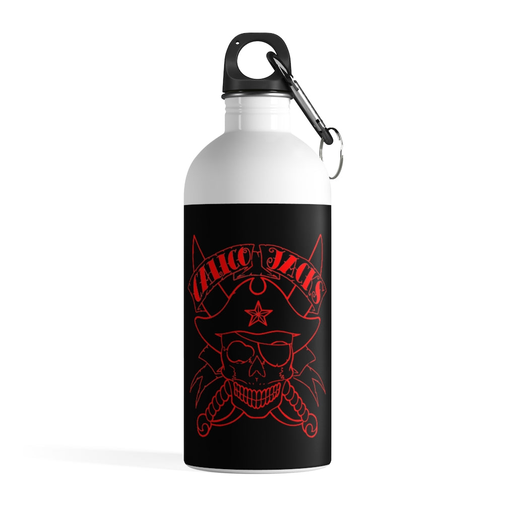 1 Stainless Steel Water Bottle Red Skull design by Calico Jacks