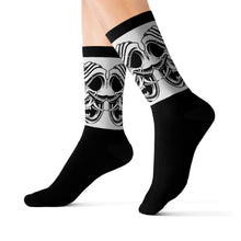 Load image into Gallery viewer, 8 White Oni on Blacks Socks by Calico Jacks
