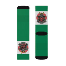 Cargar imagen en el visor de la galería, 10 Samurai on Green Socks by Calico Jacks
