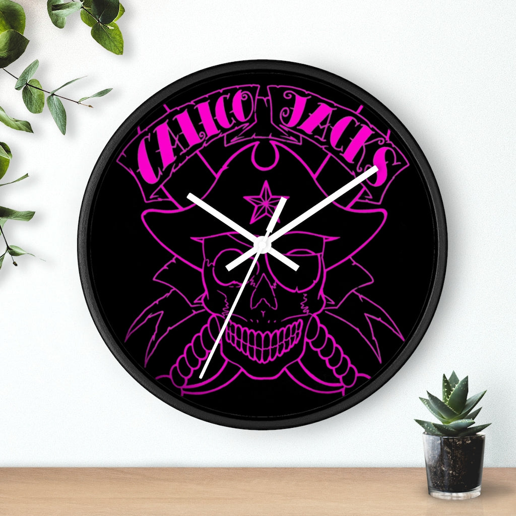 18 Wall clock Skull Pink design by Calico Jacks