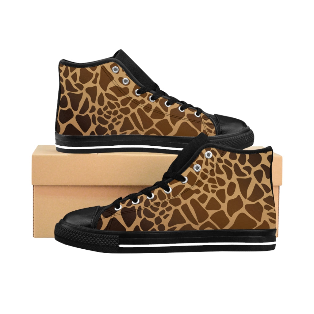 1 Women's High-top Sneakers Giraffe Print by Calico Jacks