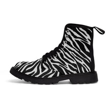Cargar imagen en el visor de la galería, Women&#39;s Canvas Boots Zebra Print by Calico Jacks
