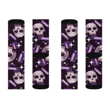 Load image into Gallery viewer, 2 Skulls and Amethysts on Socks by Calico Jacks
