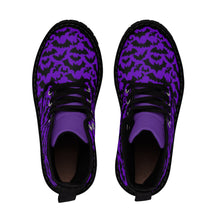 Cargar imagen en el visor de la galería, 6 Women&#39;s Canvas Boots Purple Bats by Calico Jacks
