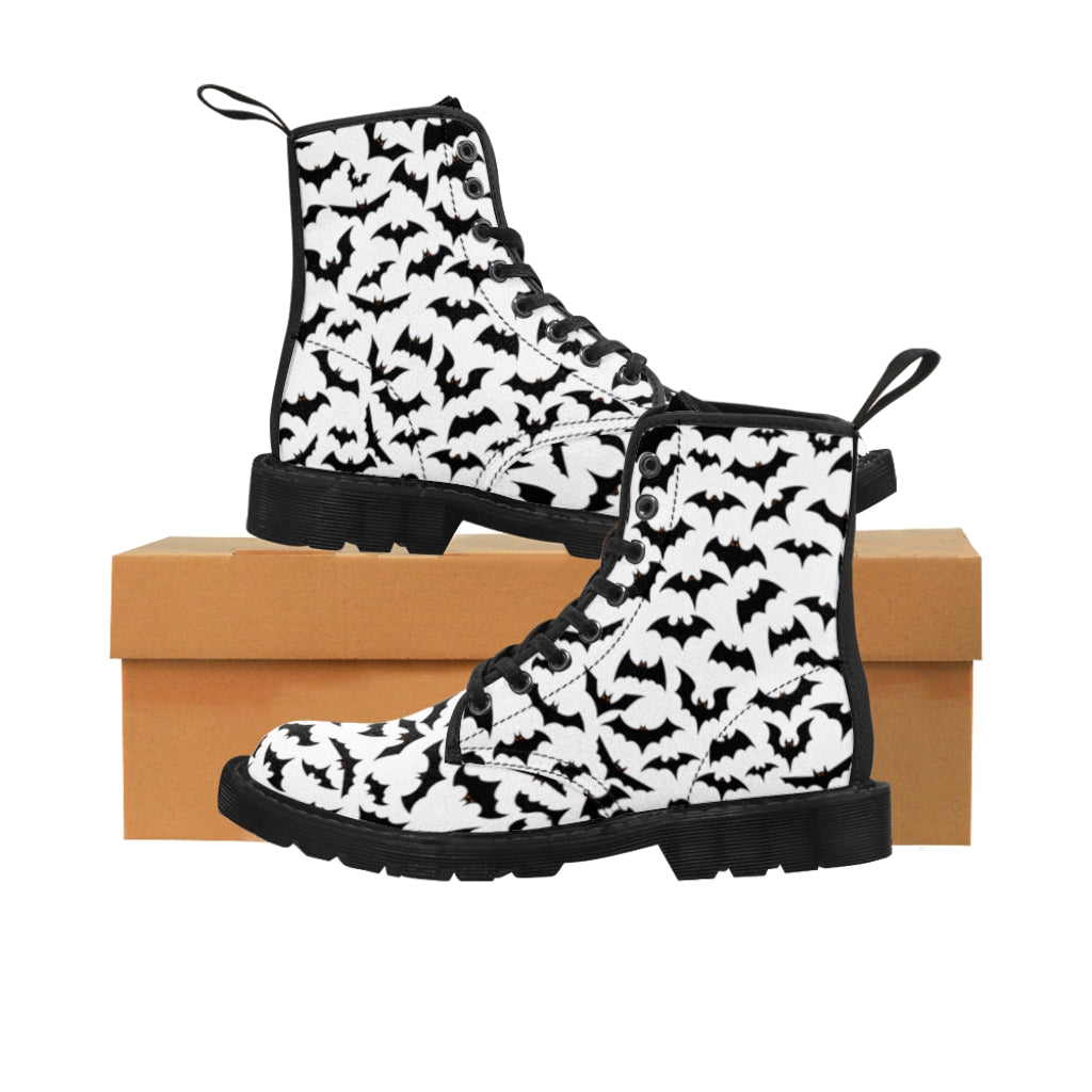 1 Women's Canvas Boots White Bats by Calico Jacks