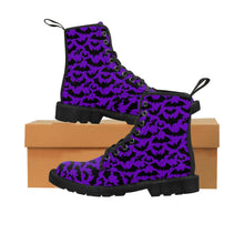 Load image into Gallery viewer, 1 Women&#39;s Canvas Boots Purple Bats by Calico Jacks
