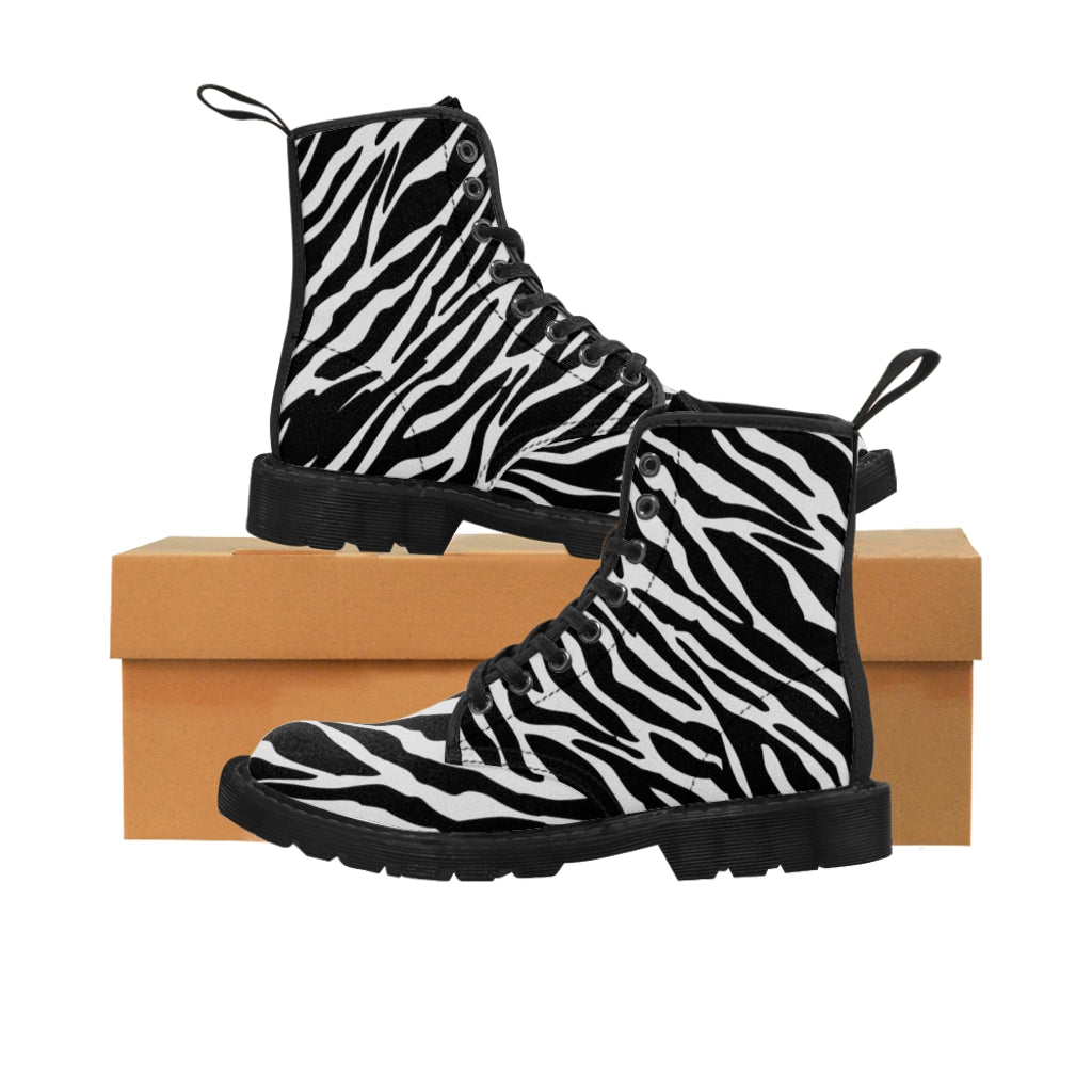 Women's Canvas Boots Zebra Print by Calico Jacks