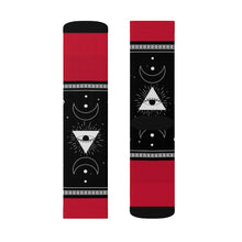 Load image into Gallery viewer, 11 Moon Pyramid Rouge Socks by Calico Jacks
