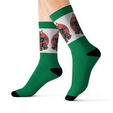 Load image into Gallery viewer, 4 Samurai on Green Socks by Calico Jacks

