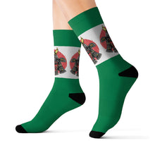 Load image into Gallery viewer, 12 Samurai on Green Socks by Calico Jacks
