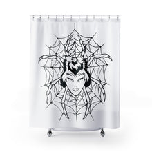 Charger l&#39;image dans la galerie, 1 Shower Curtain Spider White design by Calico Jacks
