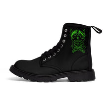 Load image into Gallery viewer, 5 Men&#39;s Canvas Boots Green Skull by Calico Jacks
