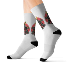 Load image into Gallery viewer, 8 Samurai on White Socks by Calico Jacks
