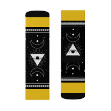 Load image into Gallery viewer, 6 Moon Pyramid Yellow Socks by Calico Jacks
