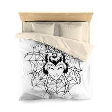 Load image into Gallery viewer, Microfiber Duvet Cover Spider White design by Calico Jacks
