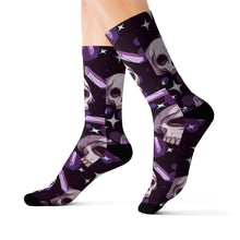 Load image into Gallery viewer, 12 Skulls and Amethysts on Socks by Calico Jacks

