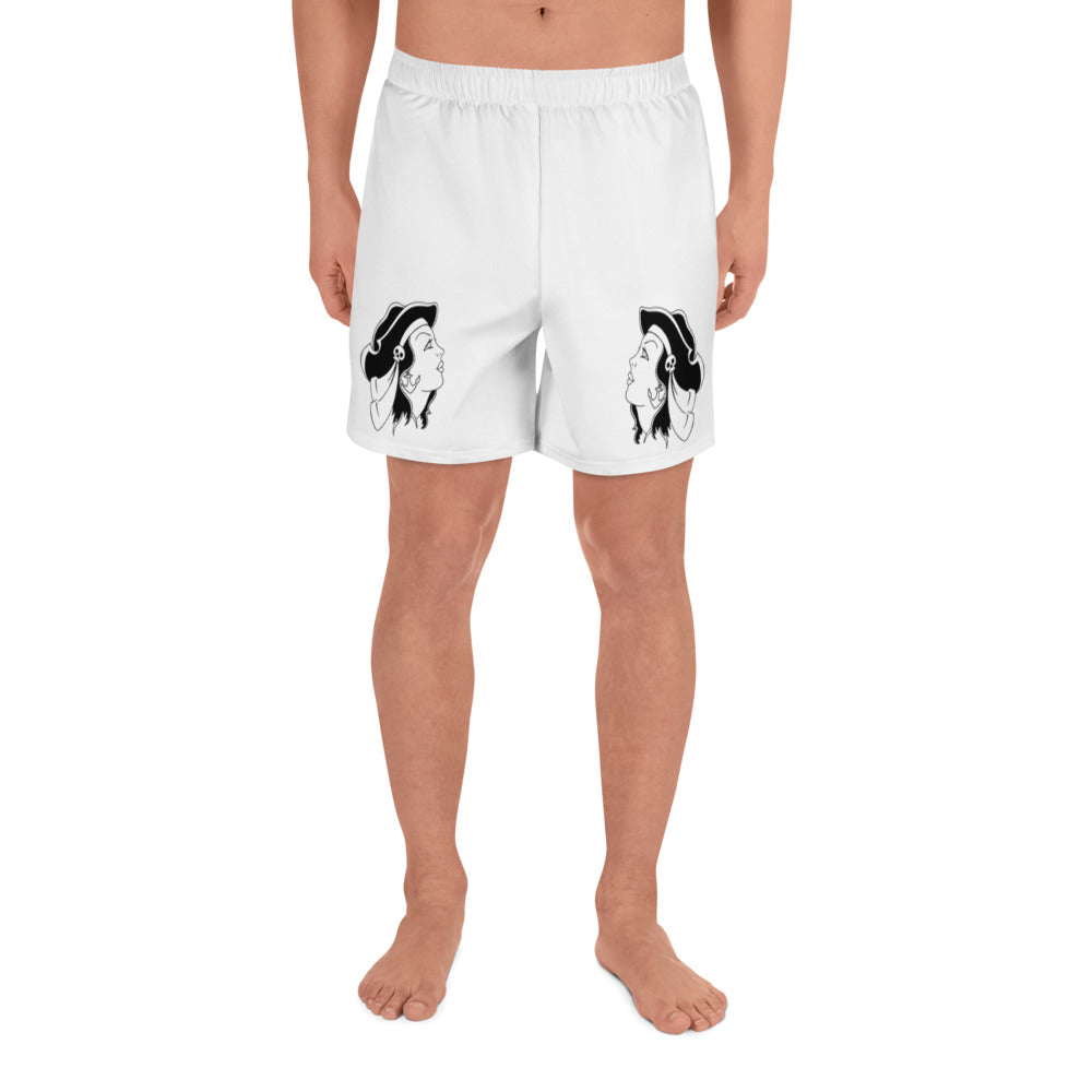 1 Men's Athletic Long Shorts Gypsy White design by Calico Jacks