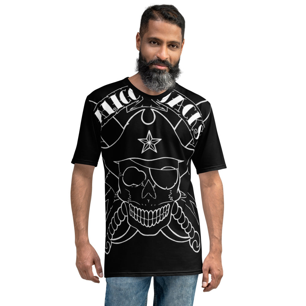 front Men's Big Print T-shirt Skull Black design by Calico Jacks