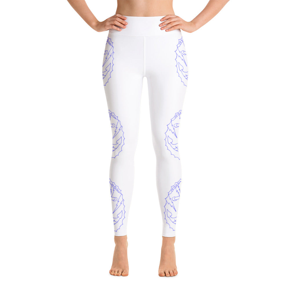 1 Yoga Leggings Anchor White design by Calico Jacks