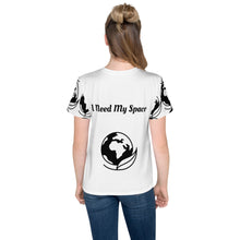 Load image into Gallery viewer, back of Youth t-shirt my space white design by Kidhero
