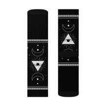 Load image into Gallery viewer, 3 Moon Pyramid Black Socks by Calico Jacks
