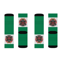 Load image into Gallery viewer, 5 Samurai on Green Socks by Calico Jacks
